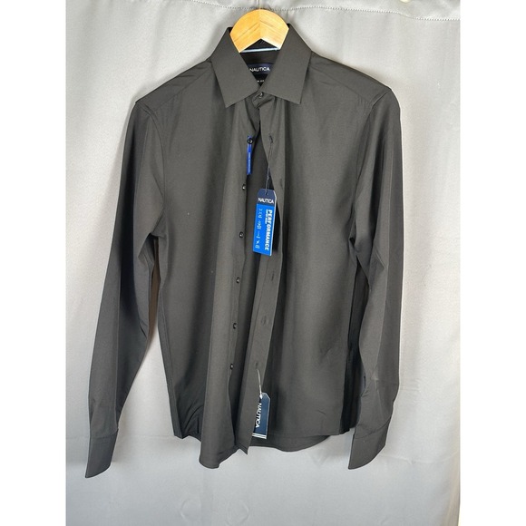 Nautica Dress Shirt Men's S 14 1/2 32/33 Performance Super Shirt Slim Stretch - Picture 1 of 13